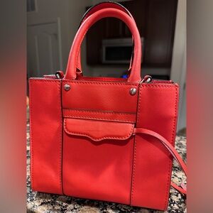 Rebecca Minkoff Mini M.A.B. Tote bag in red saffiano leather